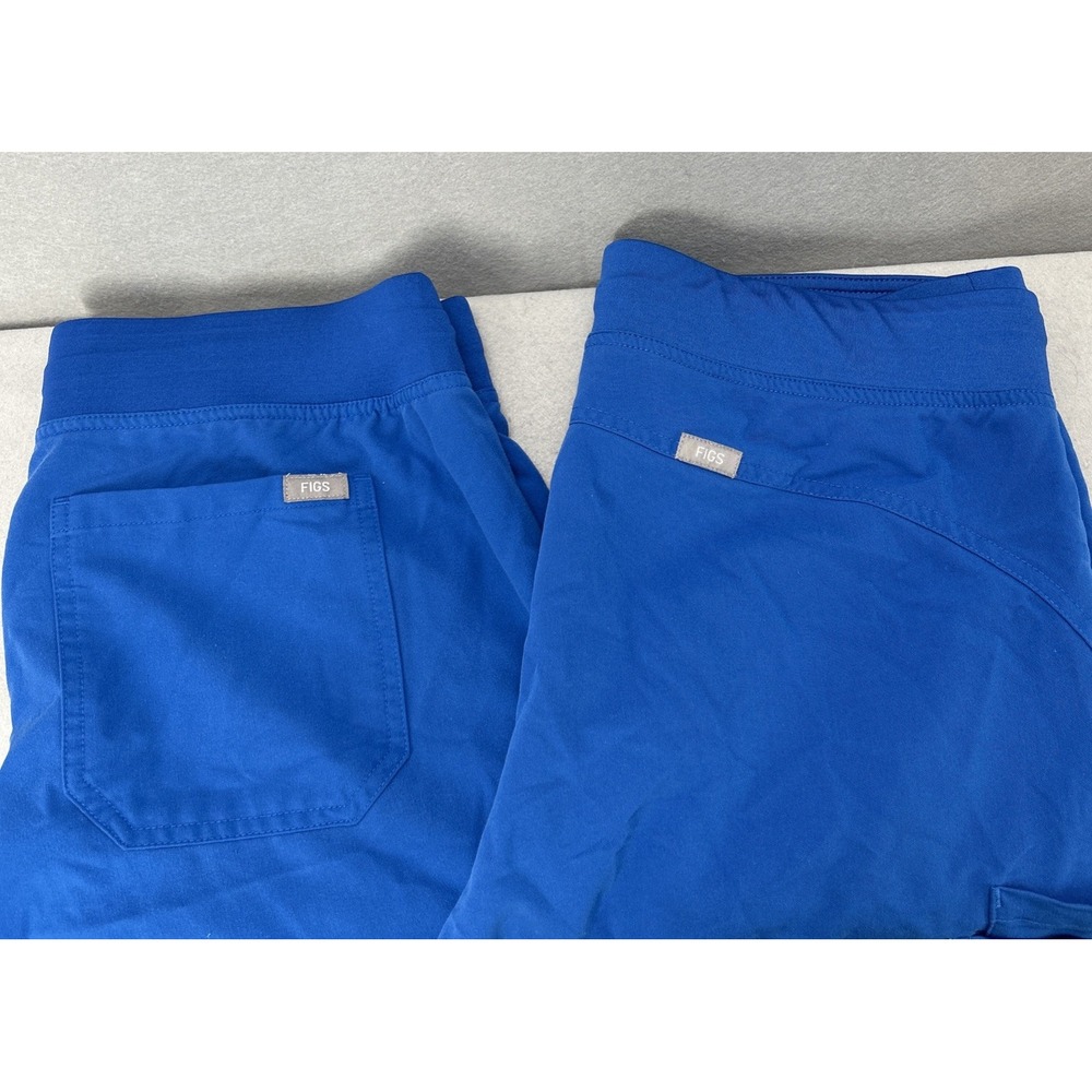 Lot of 2 Figs Women's Scrub Pants Blue Straight Leg Medium Tall Tech Collection